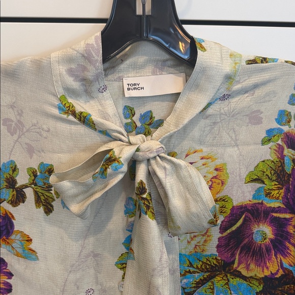 Tory Burch Multicolor Floral Top with Bowsize 8 - Picture 3 of 7